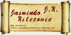 Jasminko Miletović vizit kartica